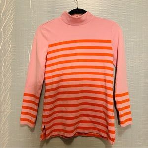 Talbots striped mock neck sweatshirt
